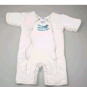 Baby Merlins Magic Sleepsuit Large 6-9 Month Sleepsack Swaddle Transition Ivory